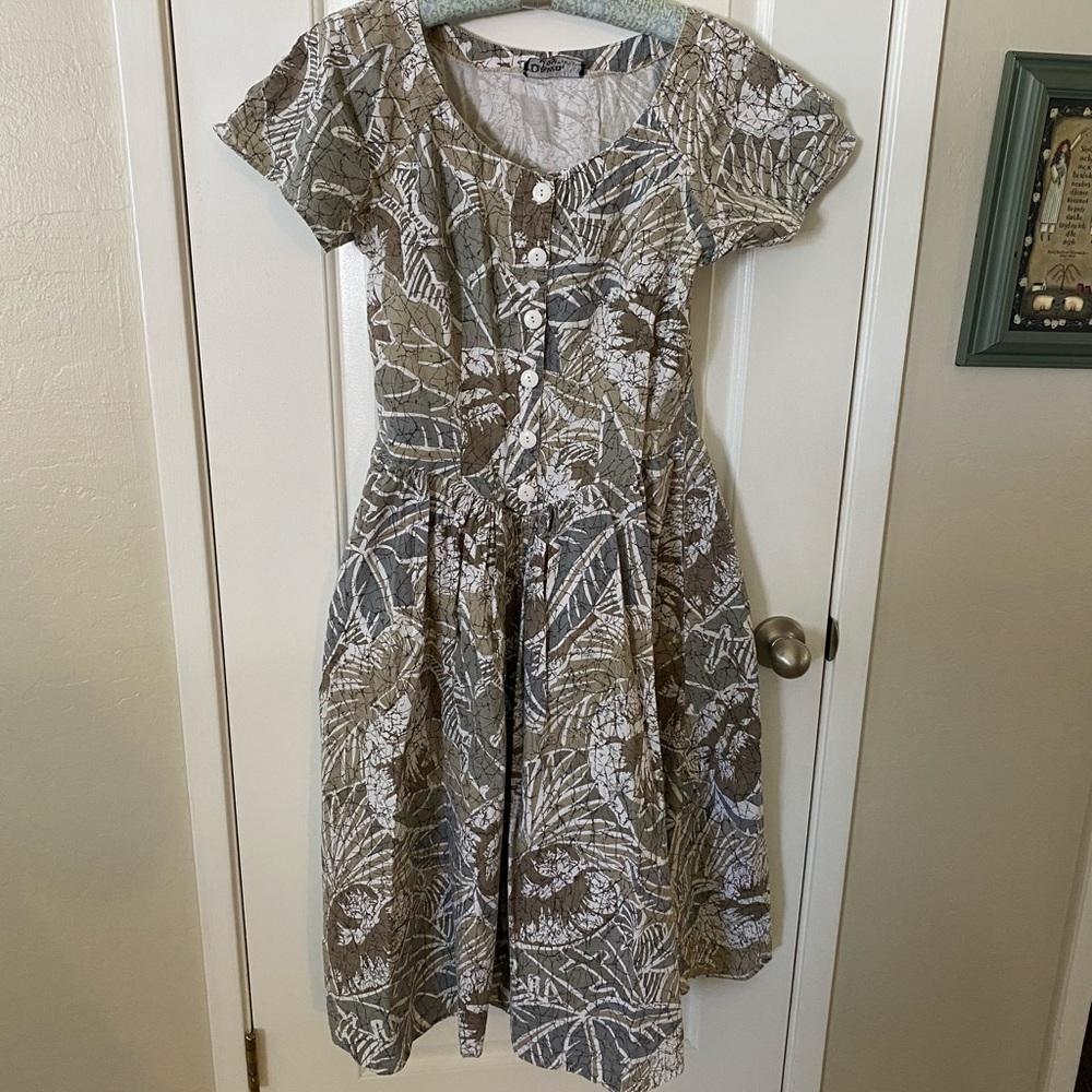 Vintage 90s Tropical Cotton Dress
